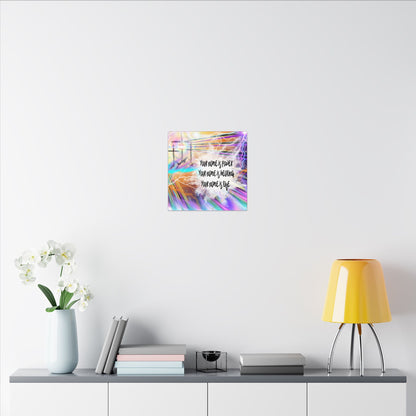 Your Name - Inspirational Wall Art Canvas, Motivational Home Decor, Faith-Based Gift, Religious Art for Home, Modern Canvas Print, Uplifting Artwork