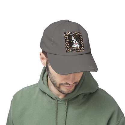 It's A Frenchie's World Unisex Distressed Cap