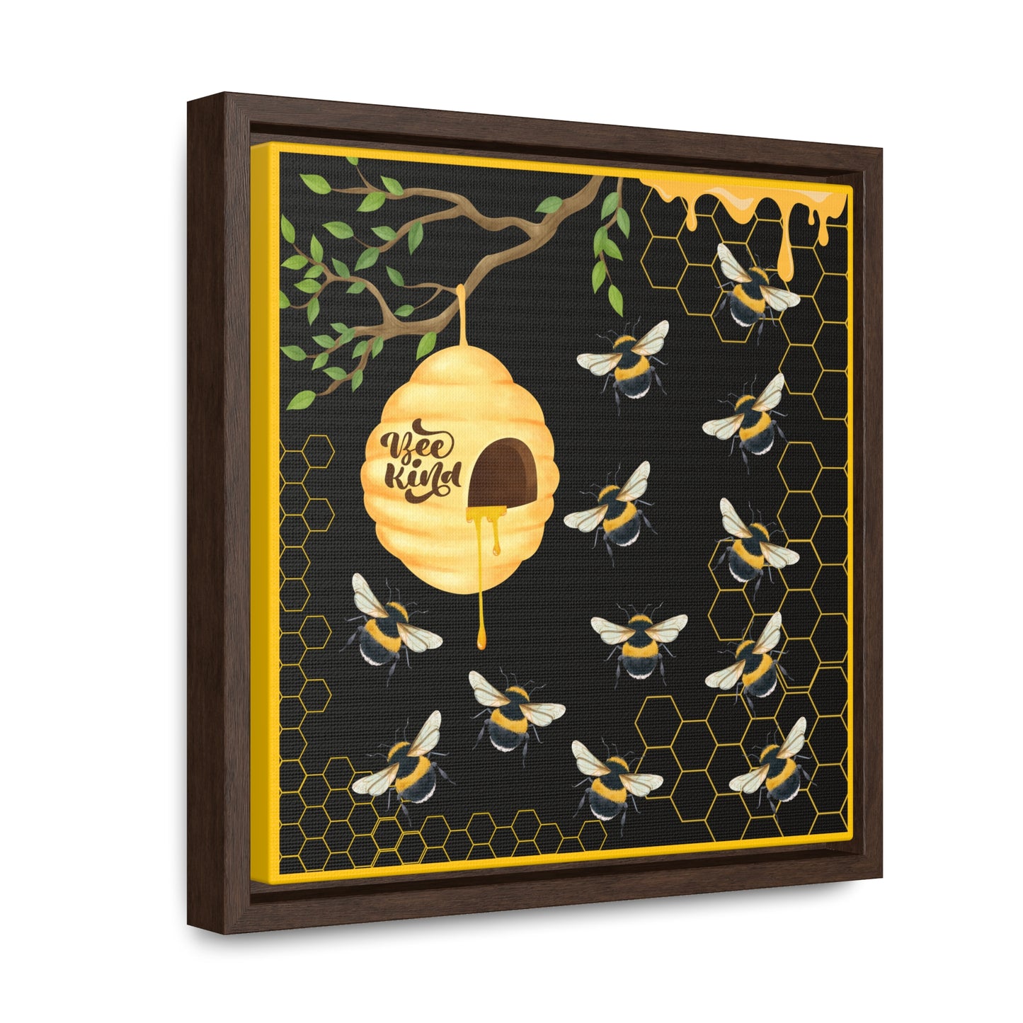 Bee Kind Gallery Canvas Wraps, Square Frame