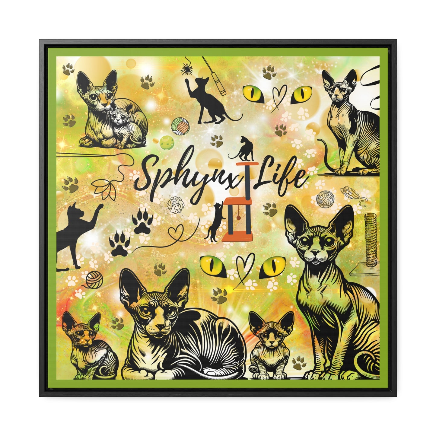 Sphynx Life Gallery Canvas Wraps, Square Frame