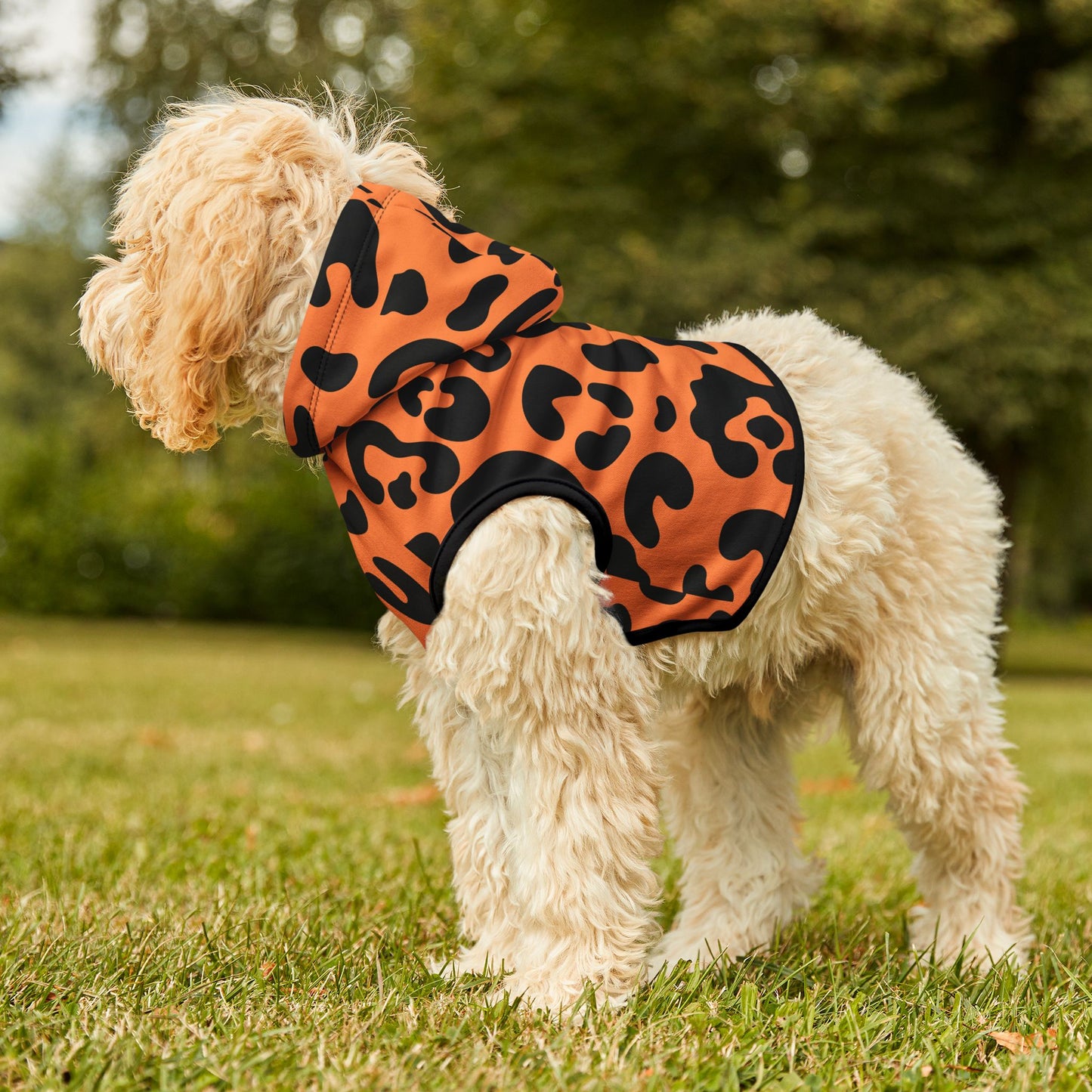 Pet Hoodie Leopard Orange