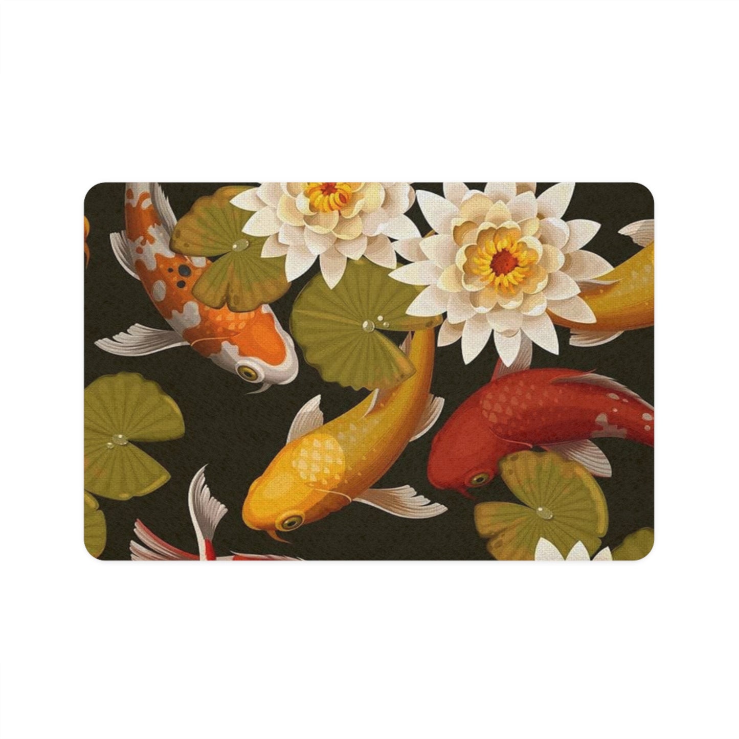 Pet Food Mat (12x18) Koi Lotus