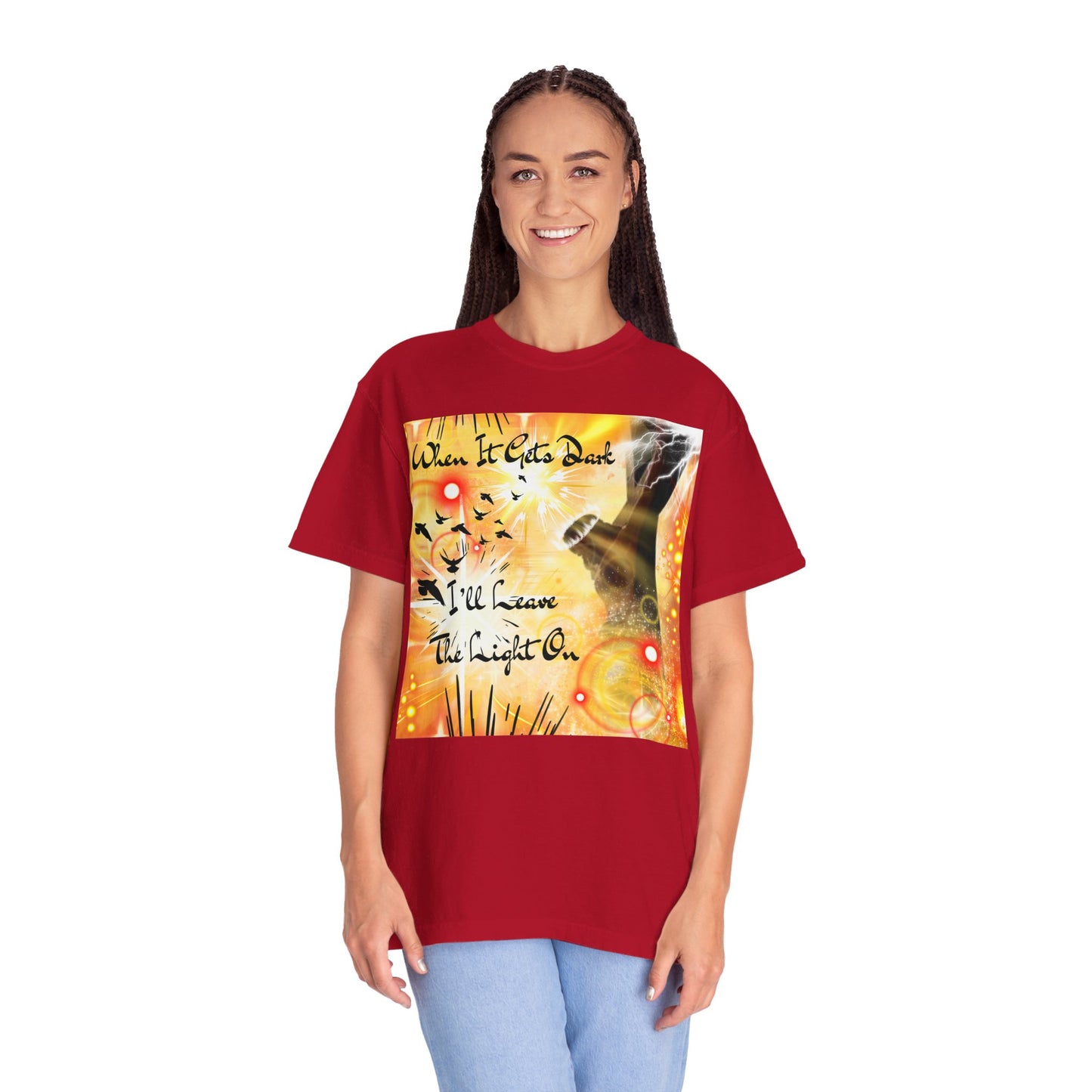 Leave The Light On Unisex Garment-Dyed T-shirt