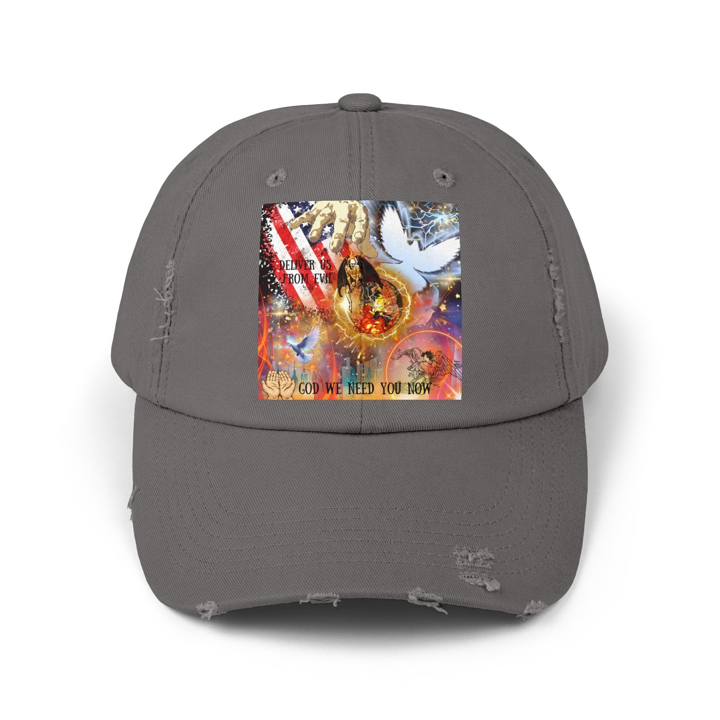 God We Need You Now Unisex Distressed Cap