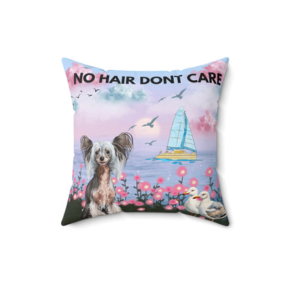 No Hair Don't Care Spun Polyester Square Pillow