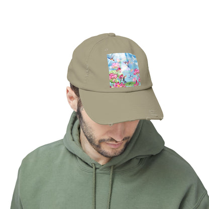 Sipping On Sunshine Unisex Distressed Cap