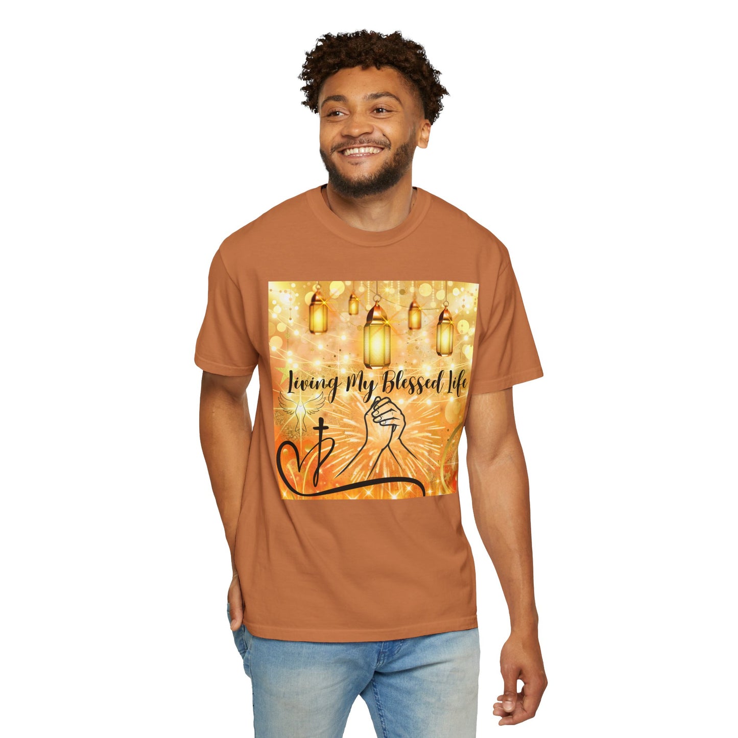 Living My Blessed Life Unisex Garment-Dyed T-shirt