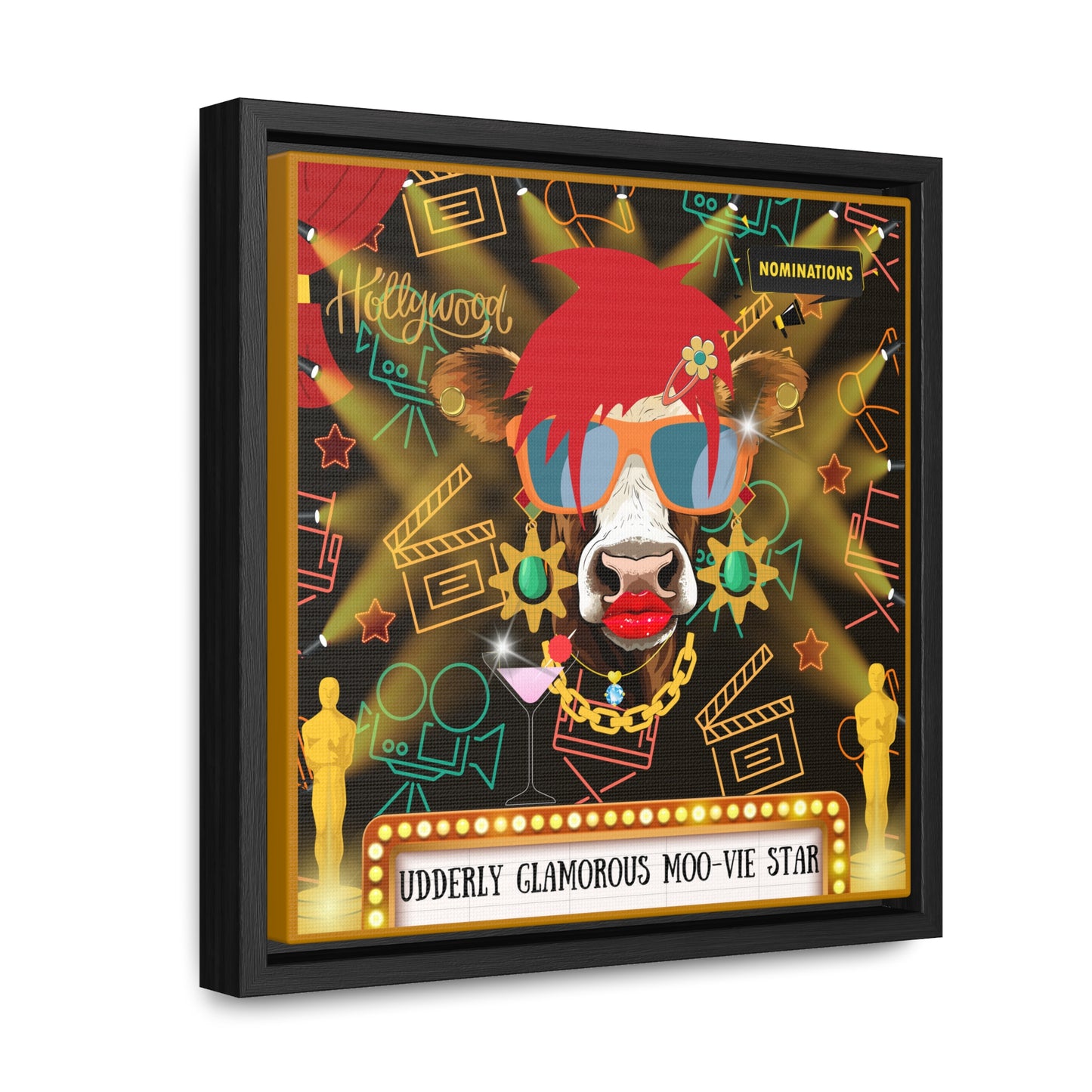 Moo-vie Star Gallery Canvas Wraps, Square Frame