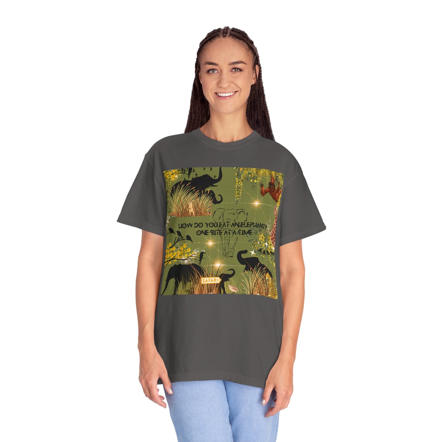 How Do You Eat An Elephant One Bite At A Time Unisex Garment-Dyed T-shirt