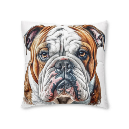Tufted Floor Pillow, Square English Bulldog