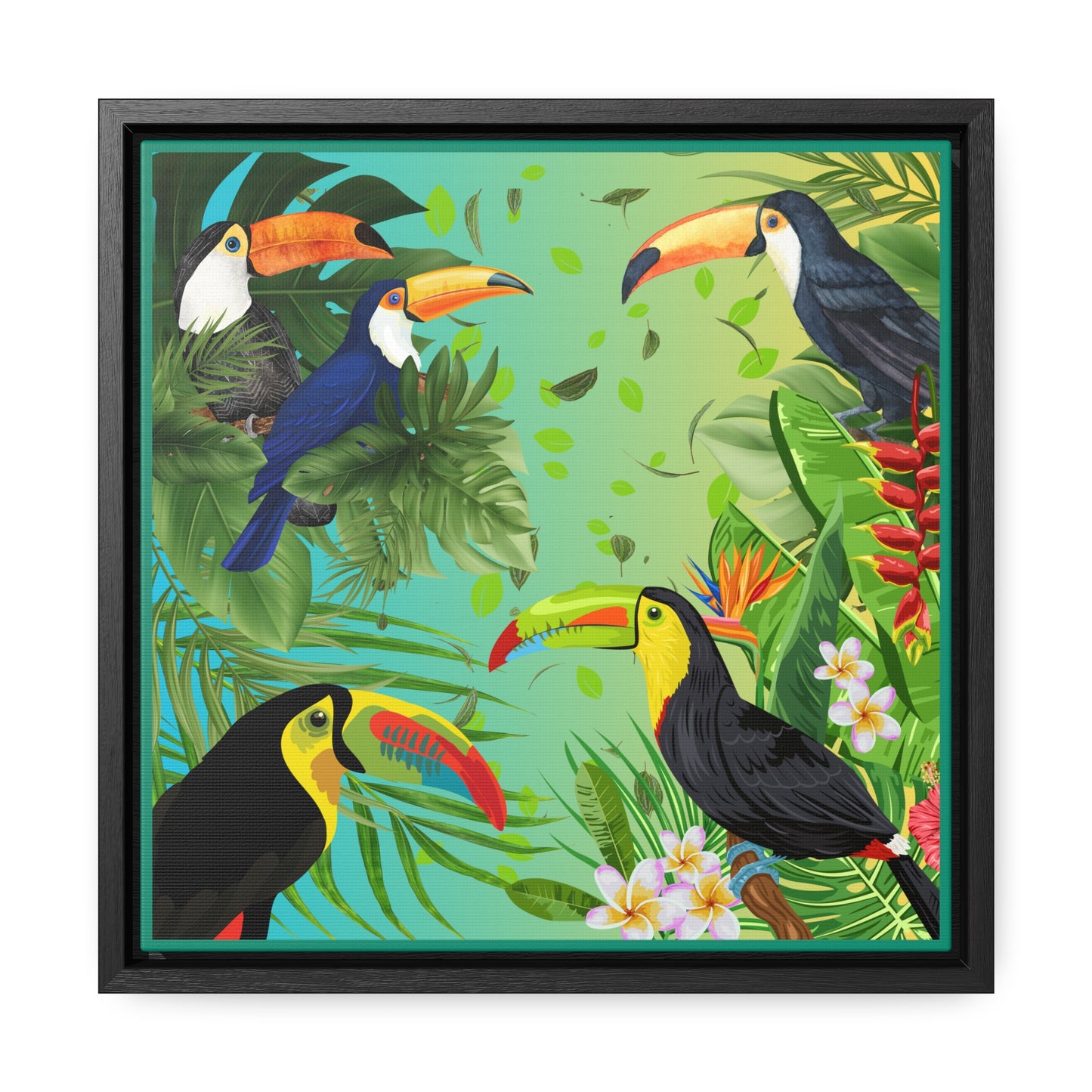 Toucans Gallery Canvas Wraps, Square Frame