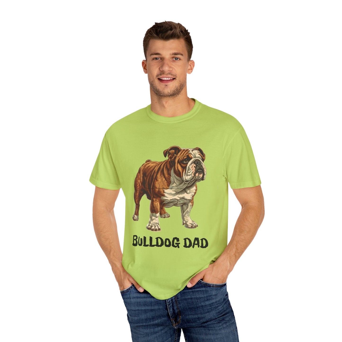 English Bulldog Dad Unisex Garment-Dyed T-shirt