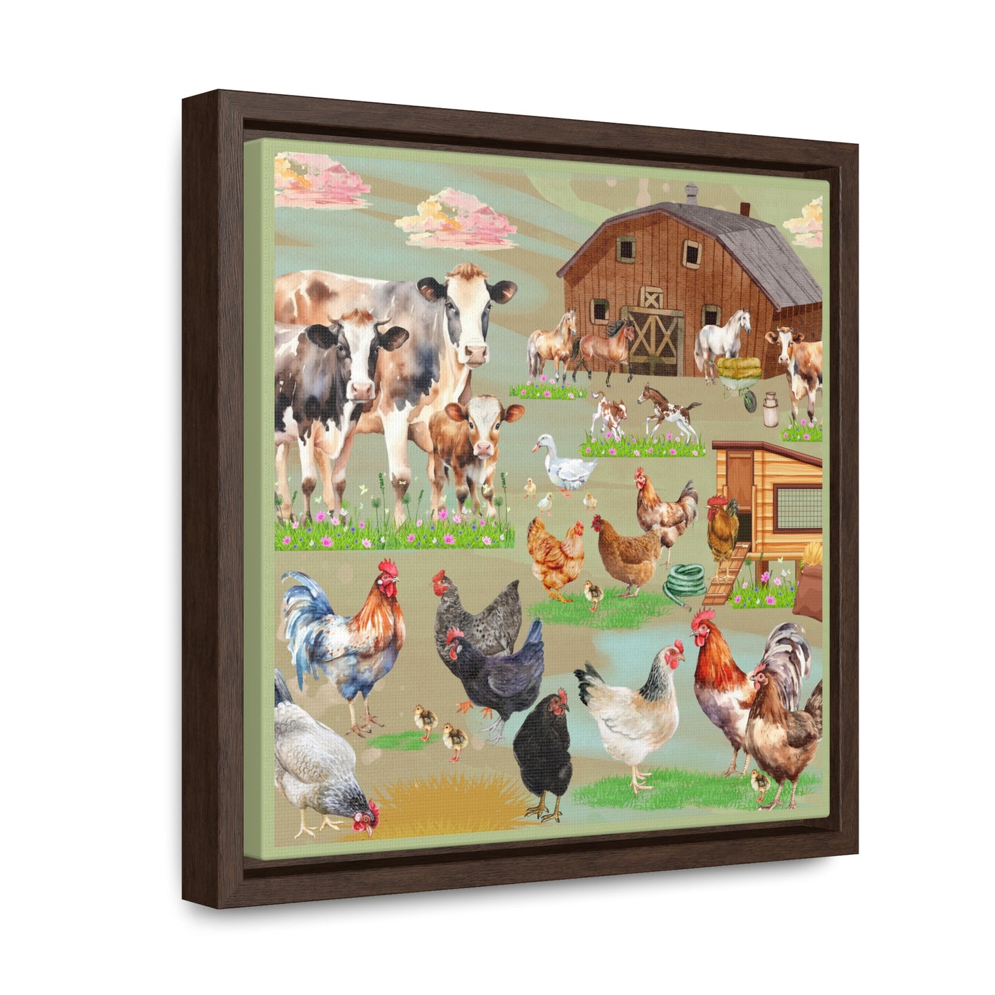 Springtime At The Barnyard Gallery Canvas Wraps, Square Frame