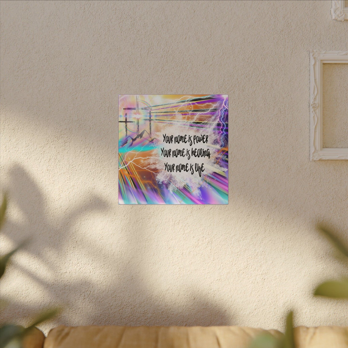 Your Name - Inspirational Wall Art Canvas, Motivational Home Decor, Faith-Based Gift, Religious Art for Home, Modern Canvas Print, Uplifting Artwork