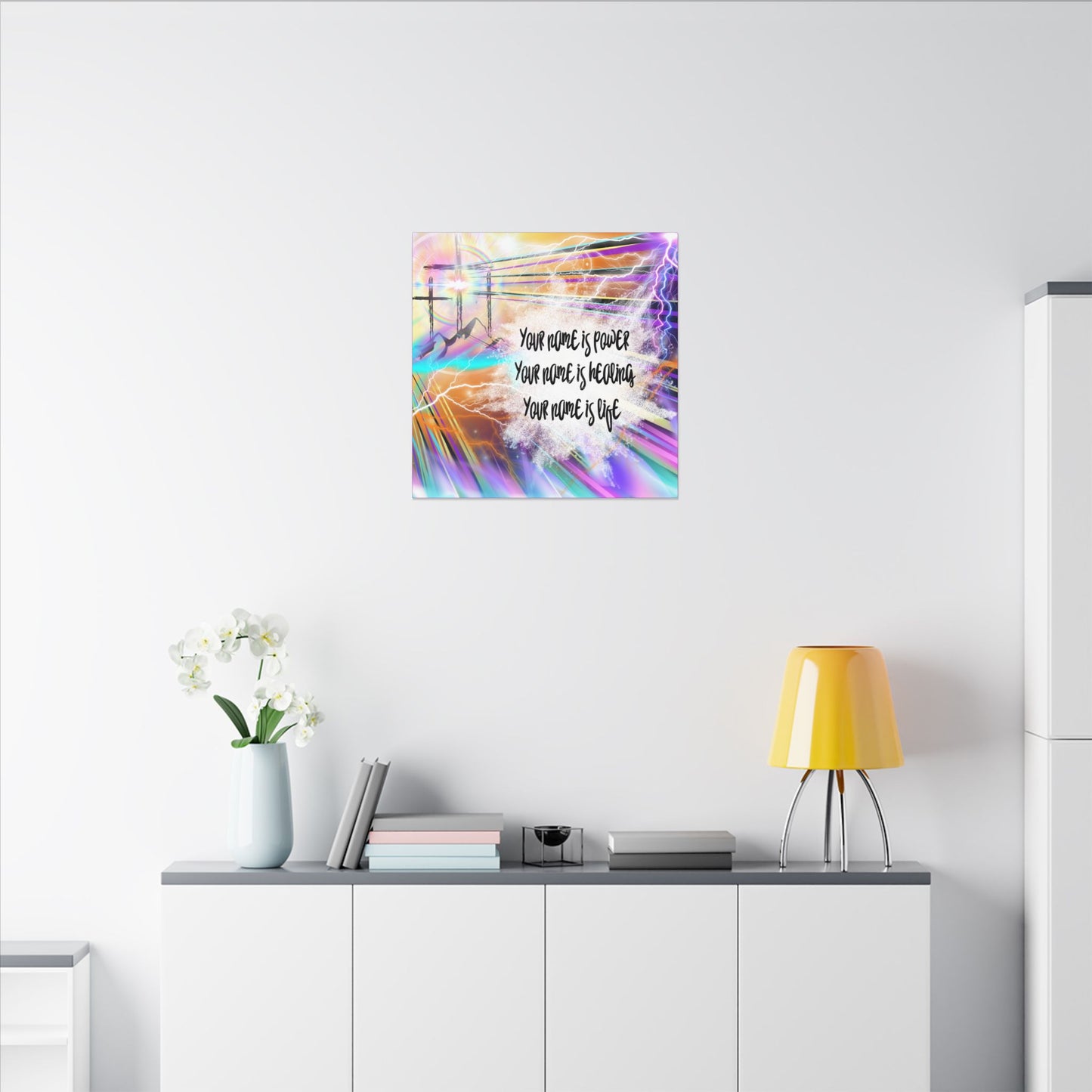 Your Name - Inspirational Wall Art Canvas, Motivational Home Decor, Faith-Based Gift, Religious Art for Home, Modern Canvas Print, Uplifting Artwork