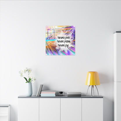 Your Name - Inspirational Wall Art Canvas, Motivational Home Decor, Faith-Based Gift, Religious Art for Home, Modern Canvas Print, Uplifting Artwork