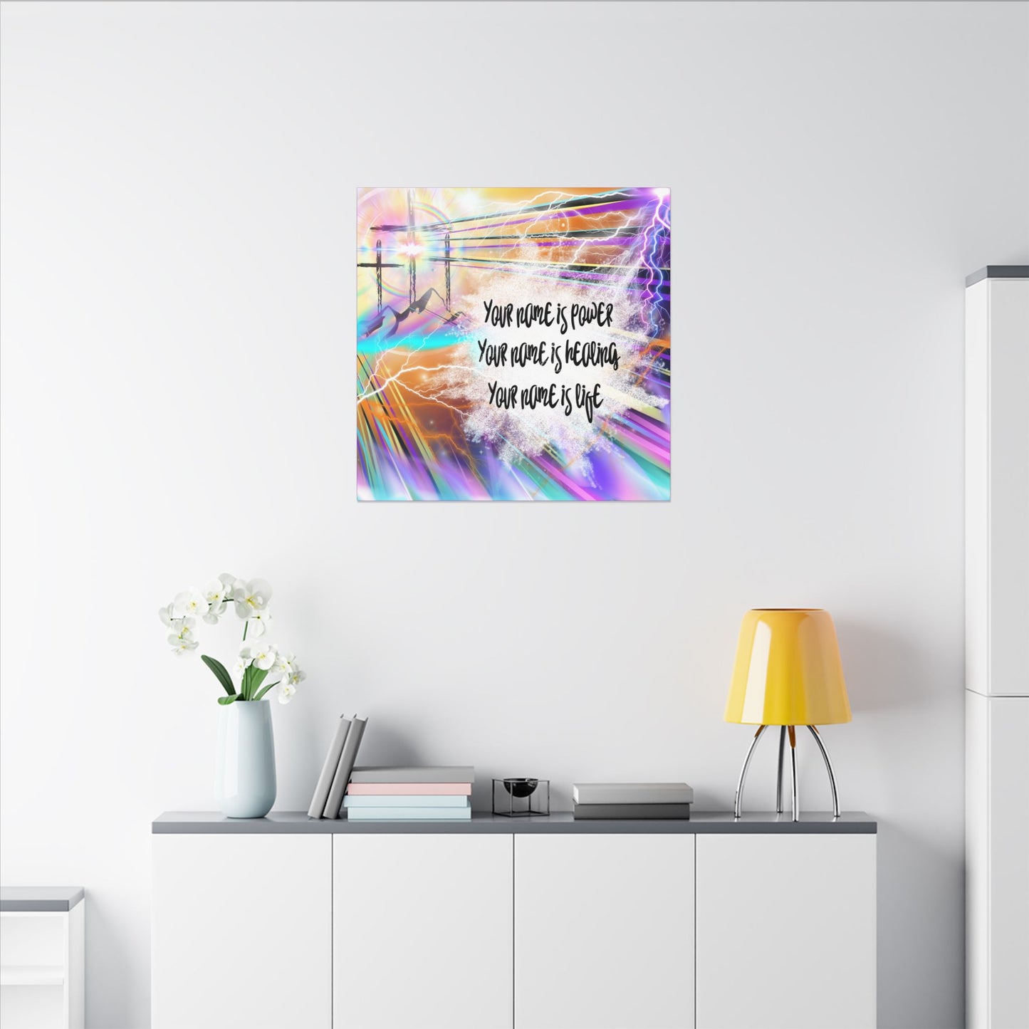 Your Name - Inspirational Wall Art Canvas, Motivational Home Decor, Faith-Based Gift, Religious Art for Home, Modern Canvas Print, Uplifting Artwork