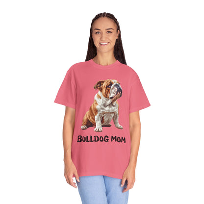 Bulldog Mom Unisex Garment-Dyed T-shirt