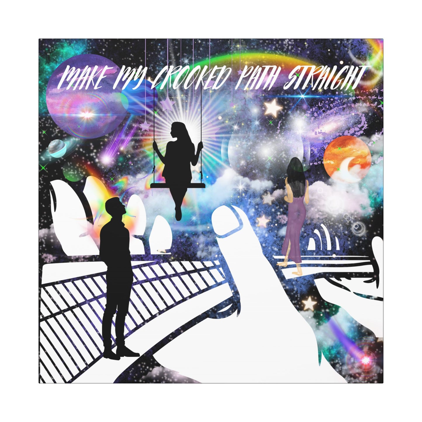 In His Hands - Cosmic Wall Art Canvas Print, Home Decor, Inspirational Decor, Galaxy Artwork, Unique Gift for Space Lovers, Abstract Art