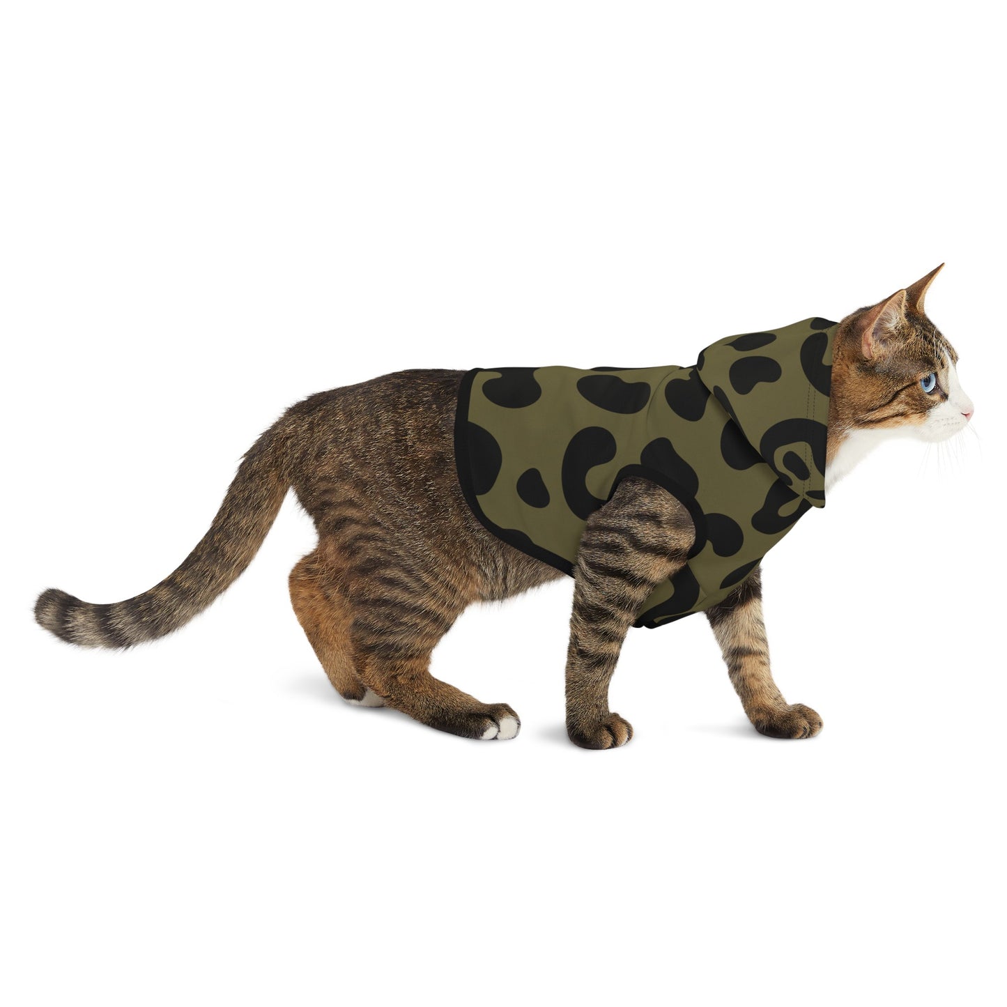 Pet Hoodie Leopard Olive Green