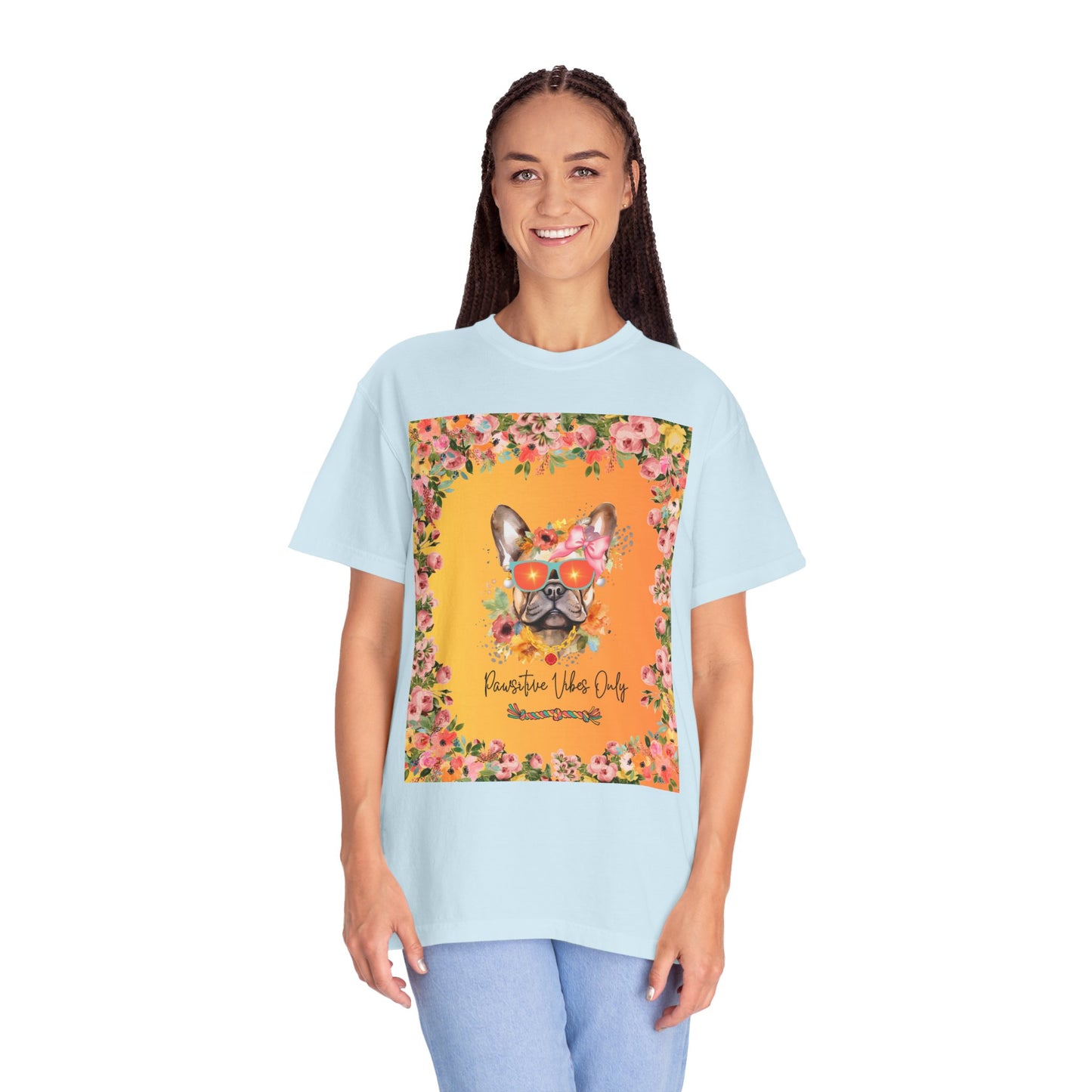 Pawsitive Vibes Only Unisex Garment-Dyed T-shirt