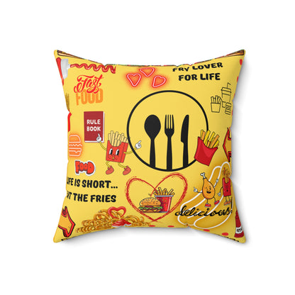 Eat The Fries Spun Polyester Square Pillow