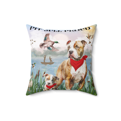 Pit Bull Proud Spun Polyester Square Pillow