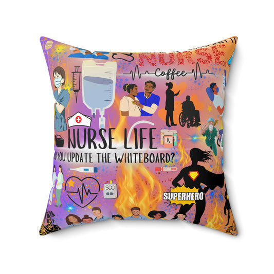 Nurse Life Spun Polyester Square Pillow