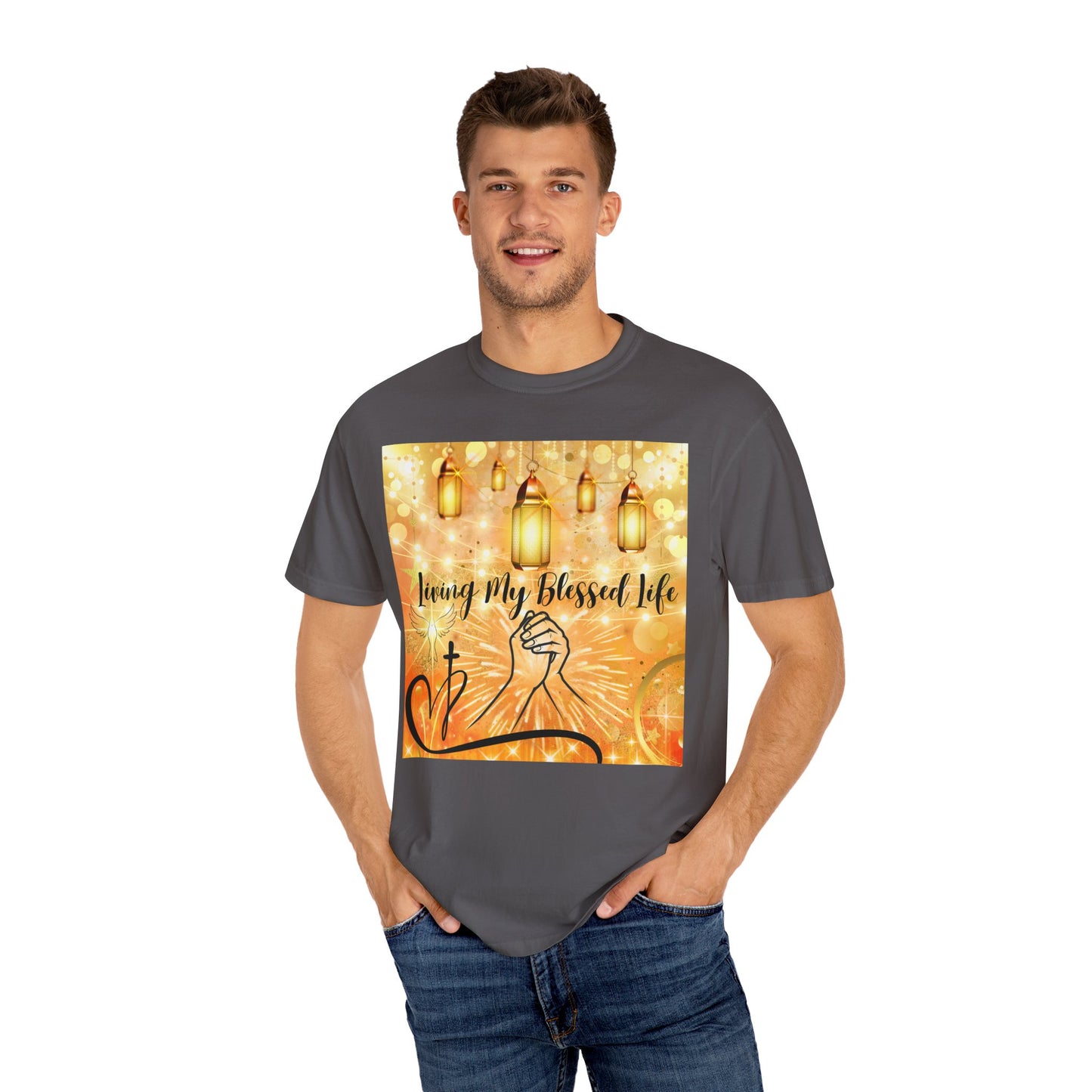 Living My Blessed Life Unisex Garment-Dyed T-shirt
