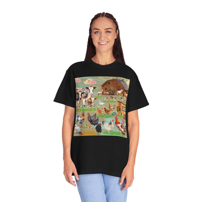 Springtime At The Barnyard Unisex Garment-Dyed T-shirt