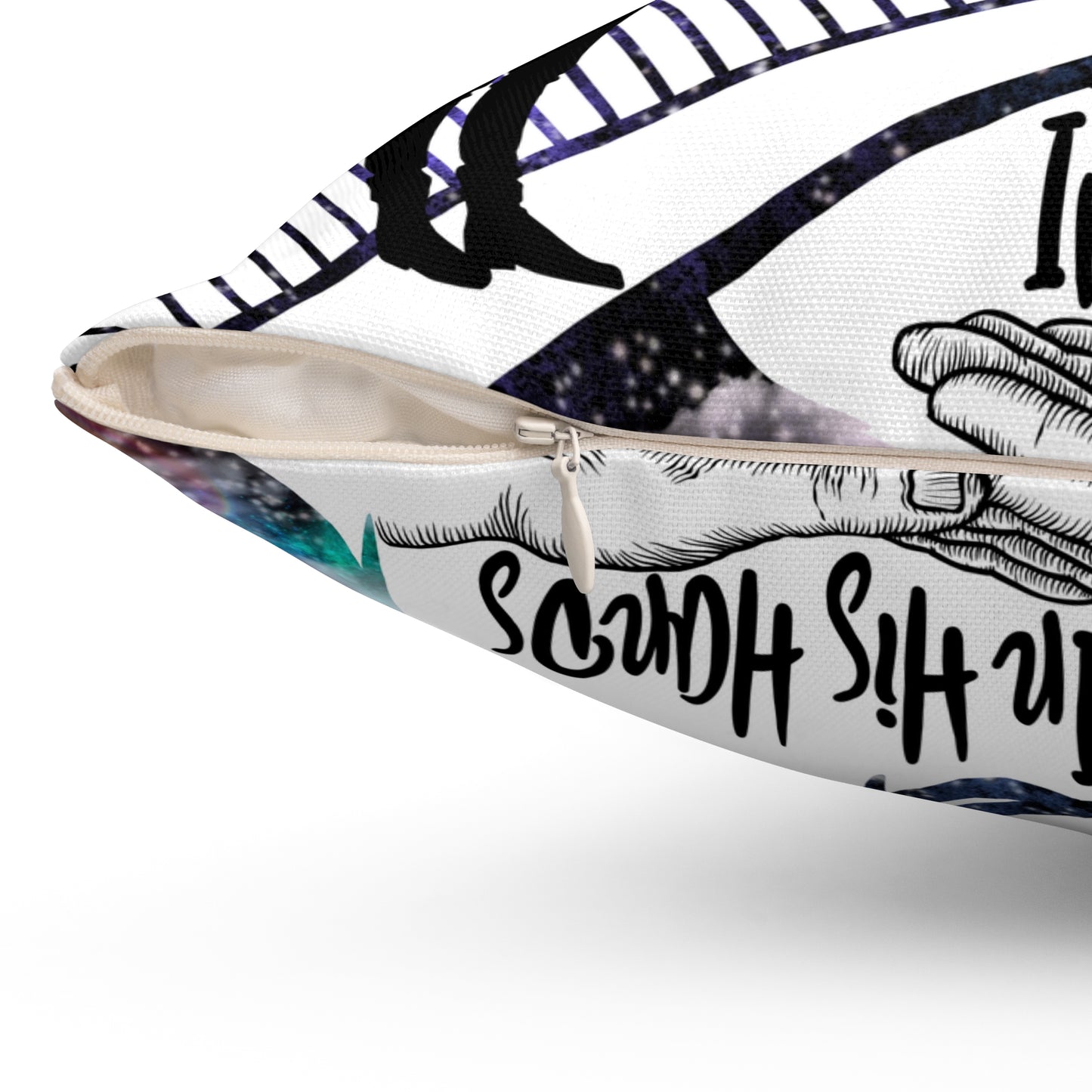 In His Hands Spun Polyester Square Pillow