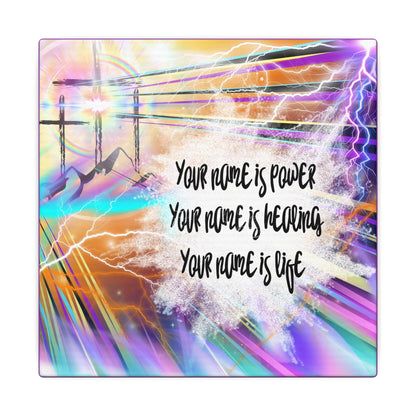 Your Name - Inspirational Wall Art Canvas, Motivational Home Decor, Faith-Based Gift, Religious Art for Home, Modern Canvas Print, Uplifting Artwork