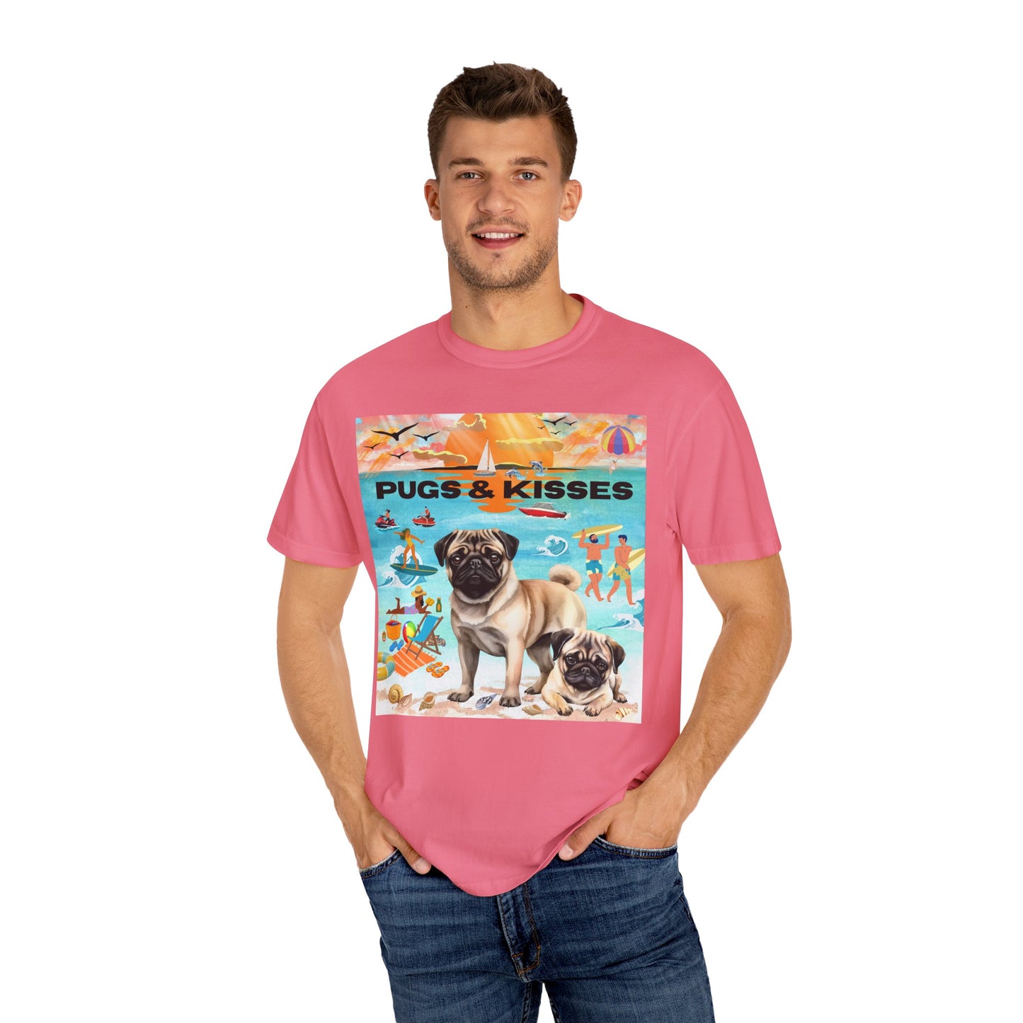 Pugs & Kisses Unisex Garment-Dyed T-shirt