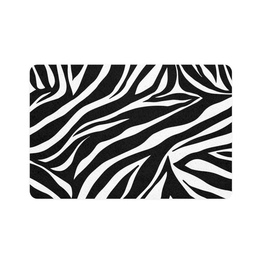 Pet Food Mat (12x18) Zebra Black