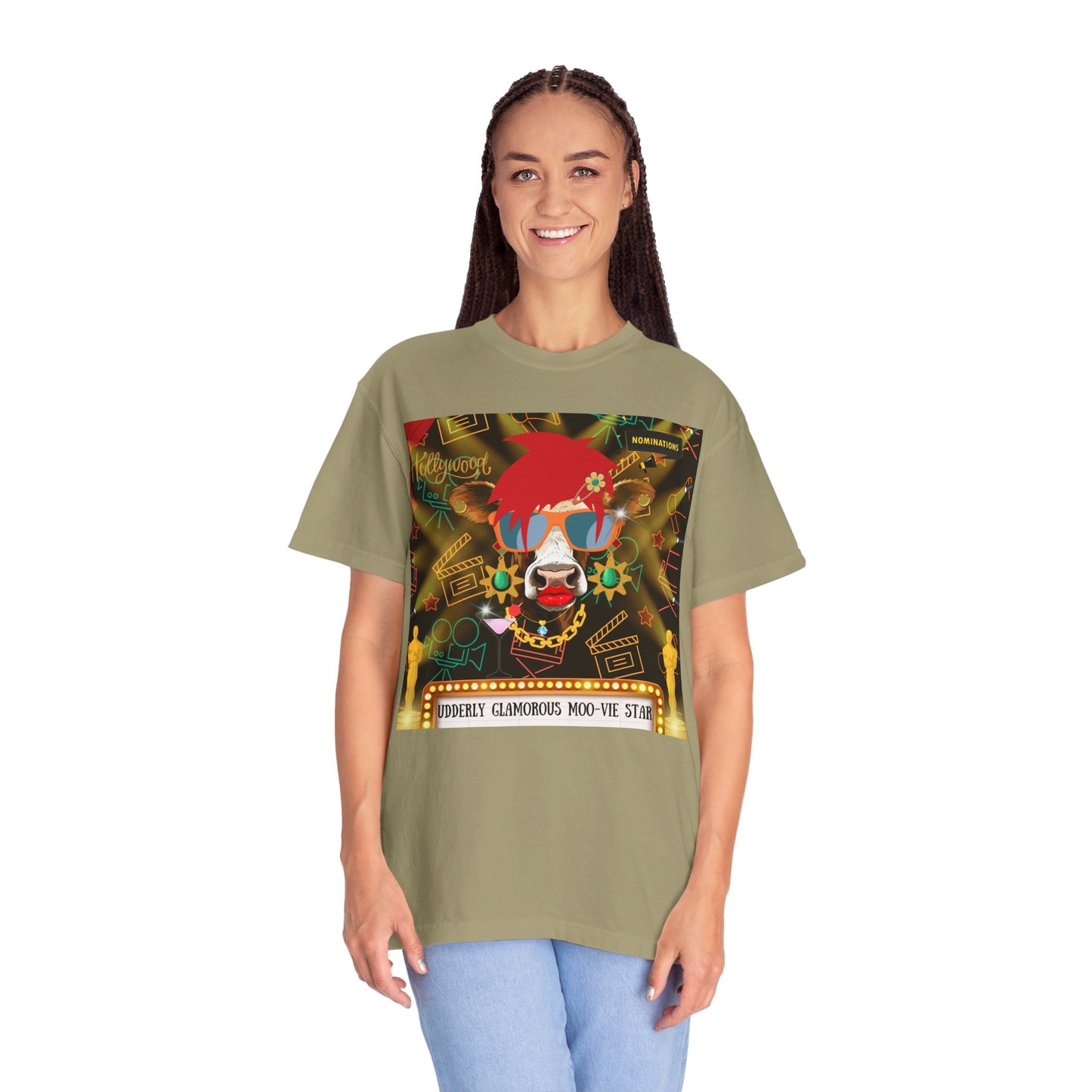 Udderly Glamorous Moo-vie Star Unisex Garment-Dyed T-shirt