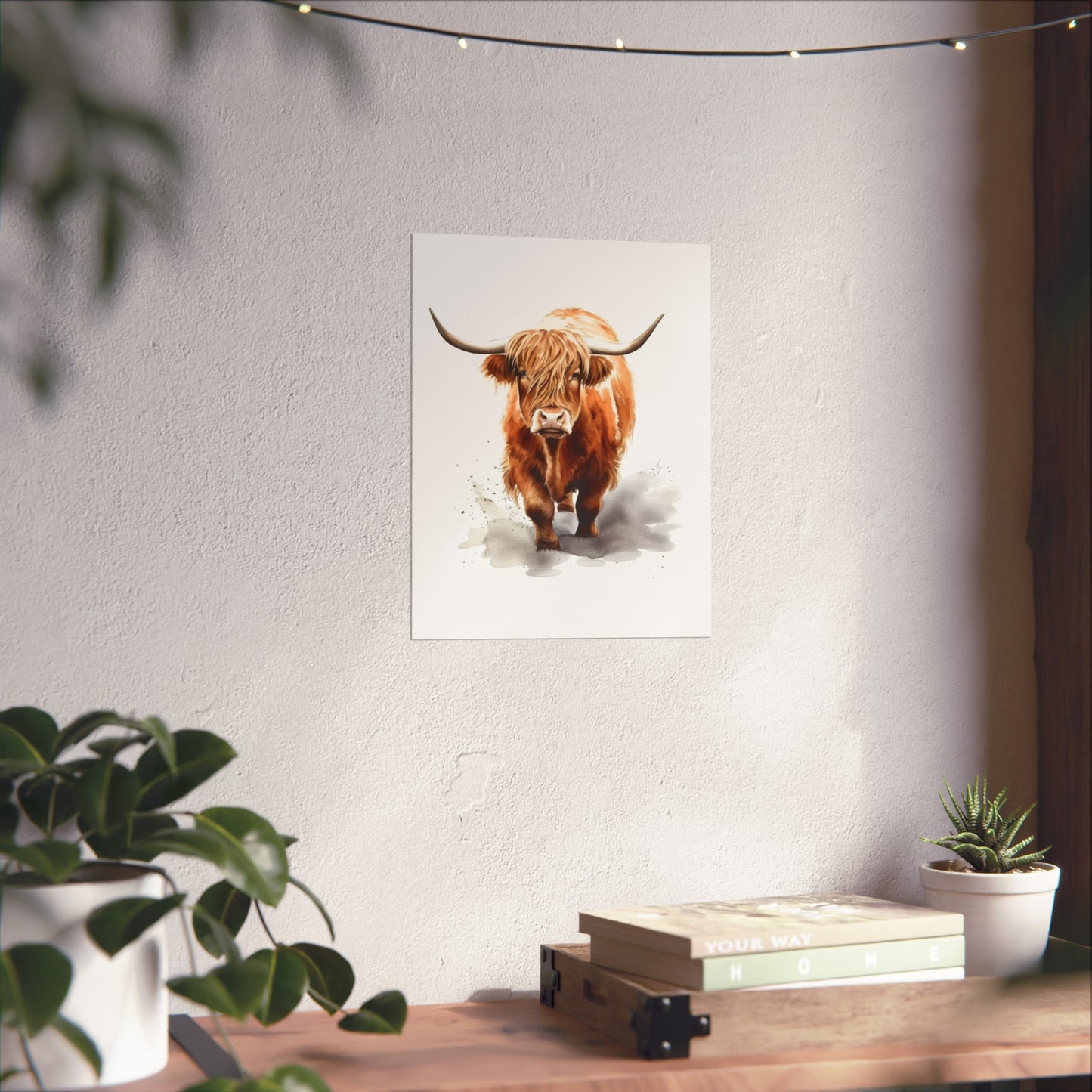 Highland Cow Walking Fine Art Posters