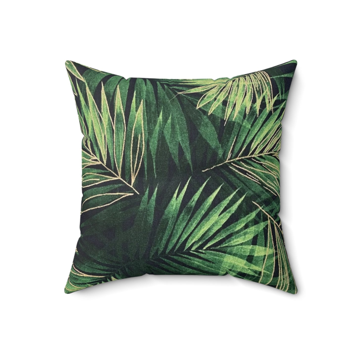 Spun Polyester Square Pillow Palm Leaves