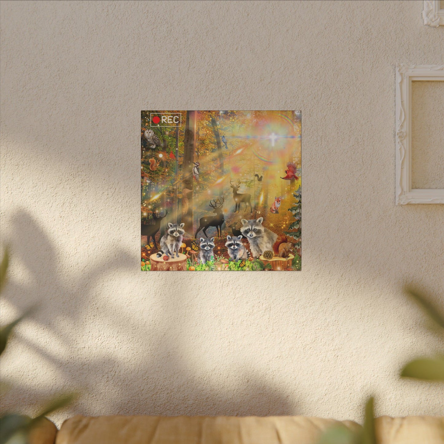 Take A Hike - Nature-Themed Canvas Art, Wildlife Decor, Forest Wall Art, Animal Lovers Canvas, Magical Forest Painting