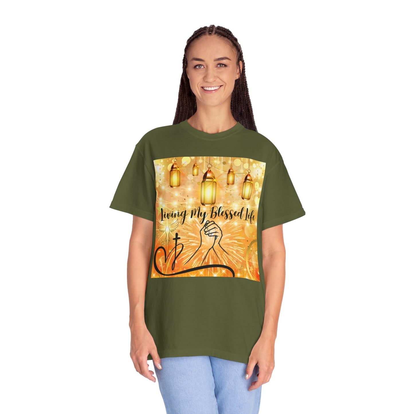 Living My Blessed Life Unisex Garment-Dyed T-shirt