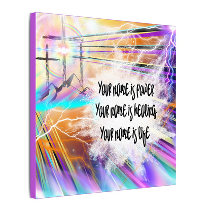 Your Name - Inspirational Wall Art Canvas, Motivational Home Decor, Faith-Based Gift, Religious Art for Home, Modern Canvas Print, Uplifting Artwork