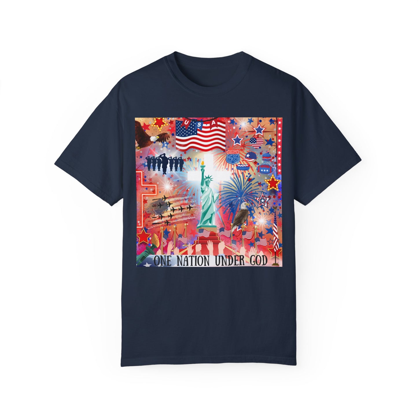 One Nation Under God Unisex Garment-Dyed T-shirt