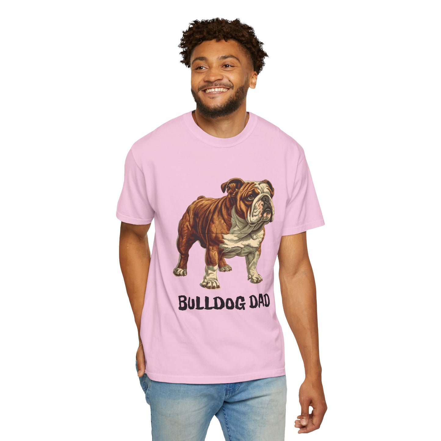 English Bulldog Dad Unisex Garment-Dyed T-shirt