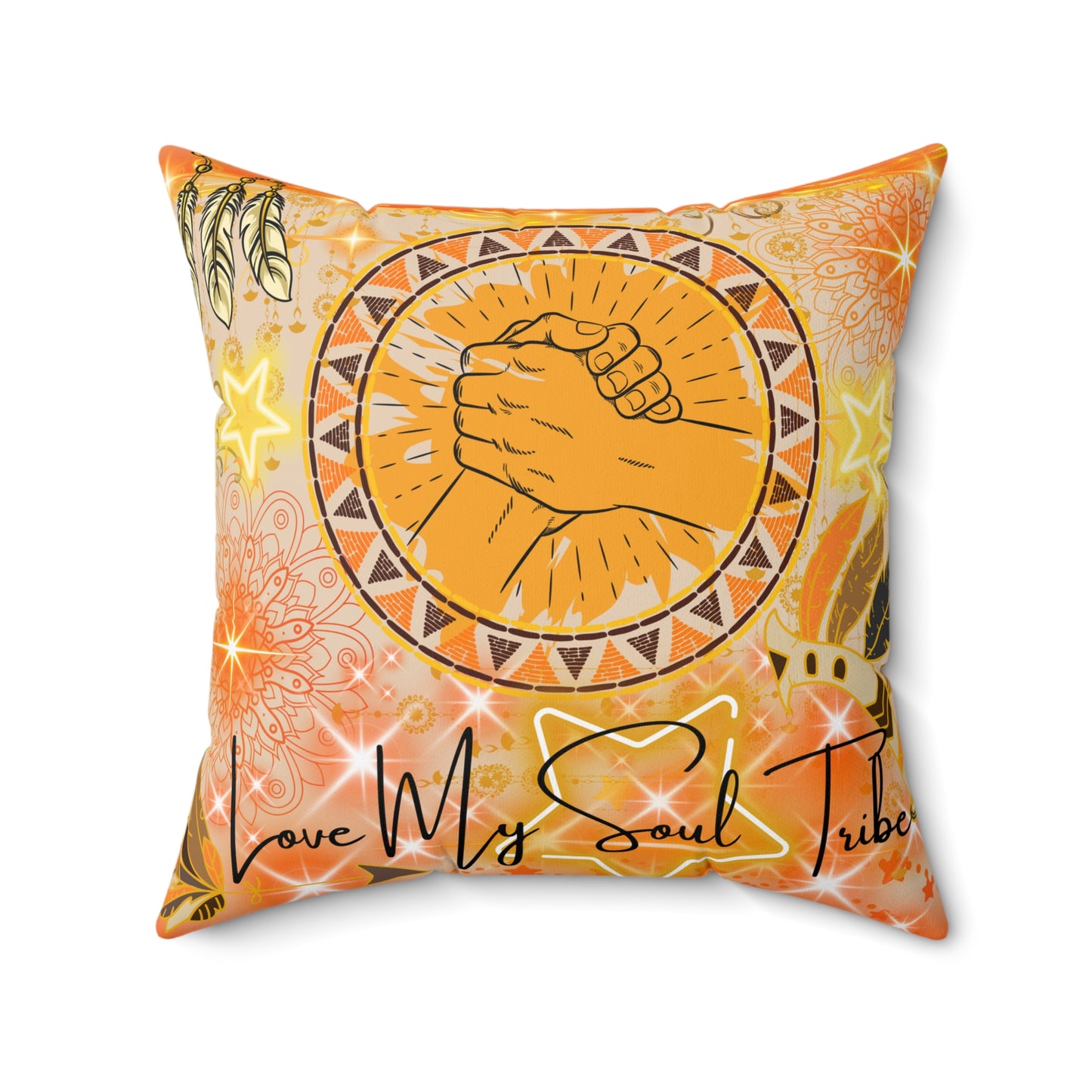 Love My Soul Tribe Spun Polyester Square Pillow