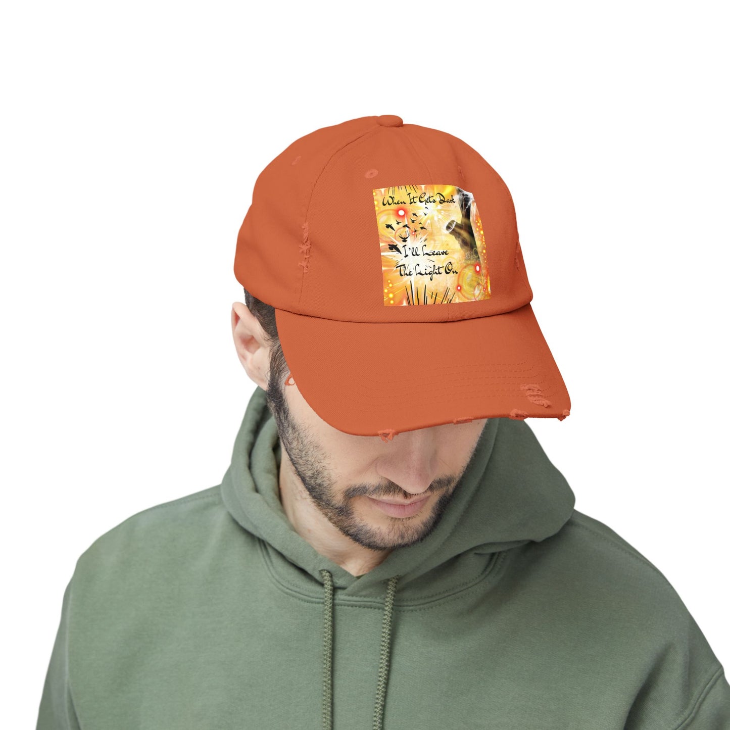 Leave The Light On Unisex Distressed Cap