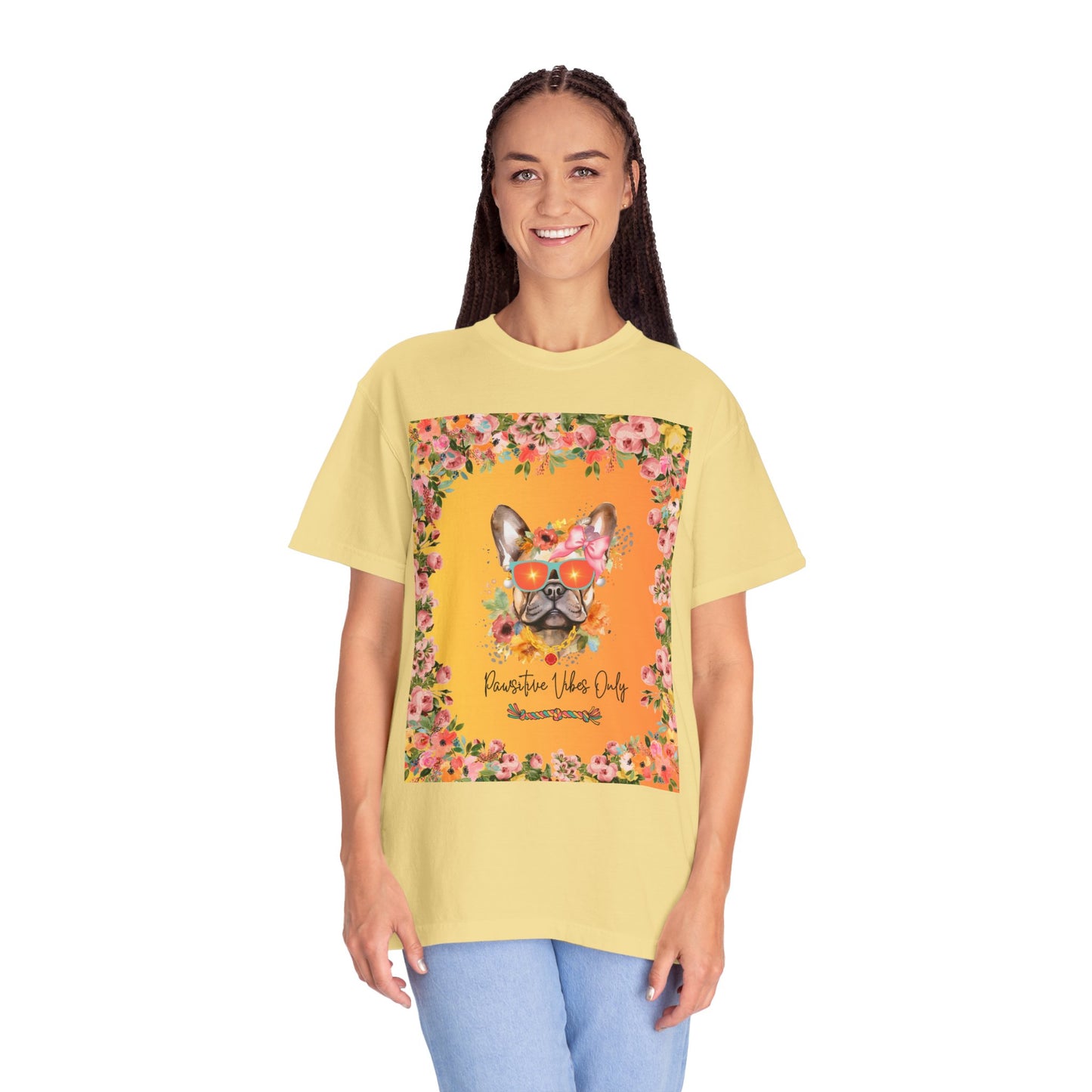 Pawsitive Vibes Only Unisex Garment-Dyed T-shirt