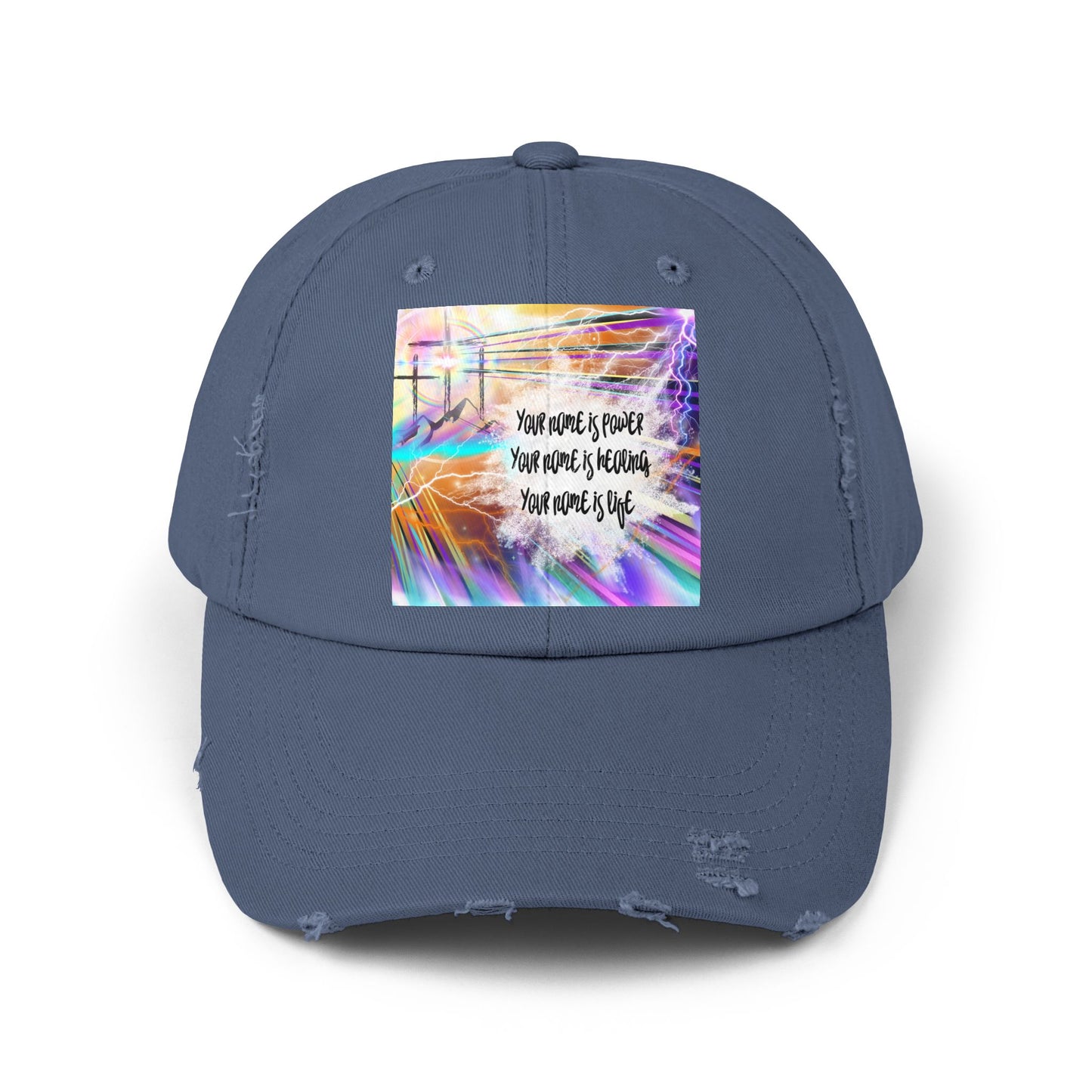 Your Name Unisex Distressed Cap