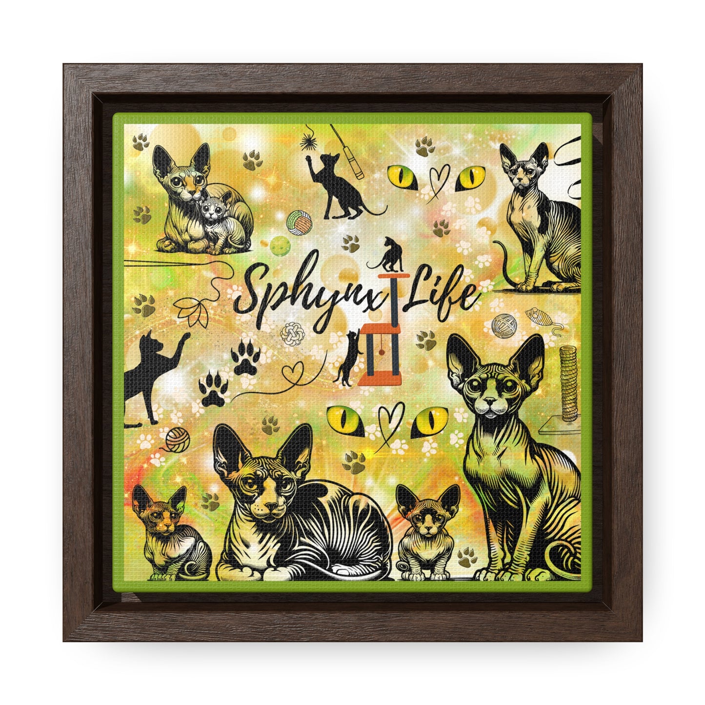 Sphynx Life Gallery Canvas Wraps, Square Frame