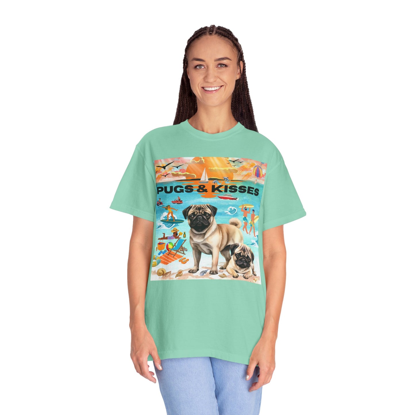 Pugs & Kisses Unisex Garment-Dyed T-shirt