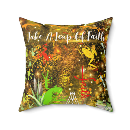 Take A Leap Of Faith Spun Polyester Square Pillow