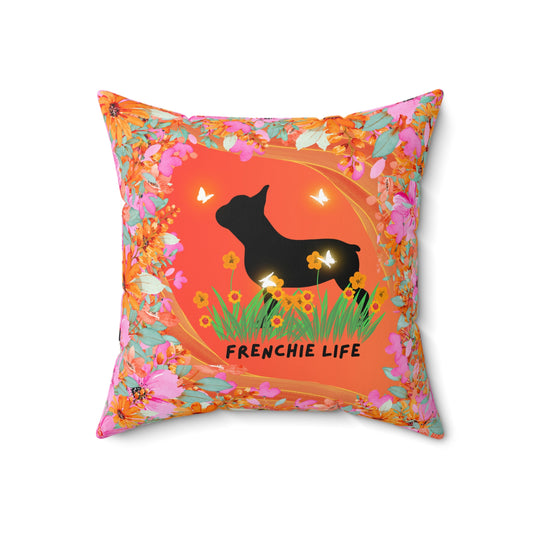 Frenchie Life Spun Polyester Square Pillow